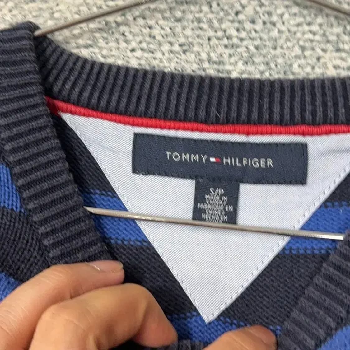 타미힐피거 캐주얼 스트라이프 블루 니트 S 상품이미지5