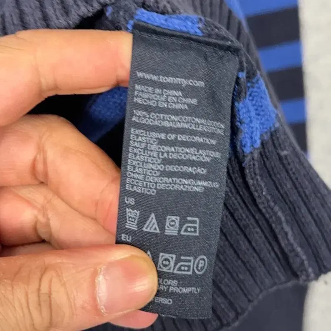 타미힐피거 캐주얼 스트라이프 블루 니트 S 상품이미지6