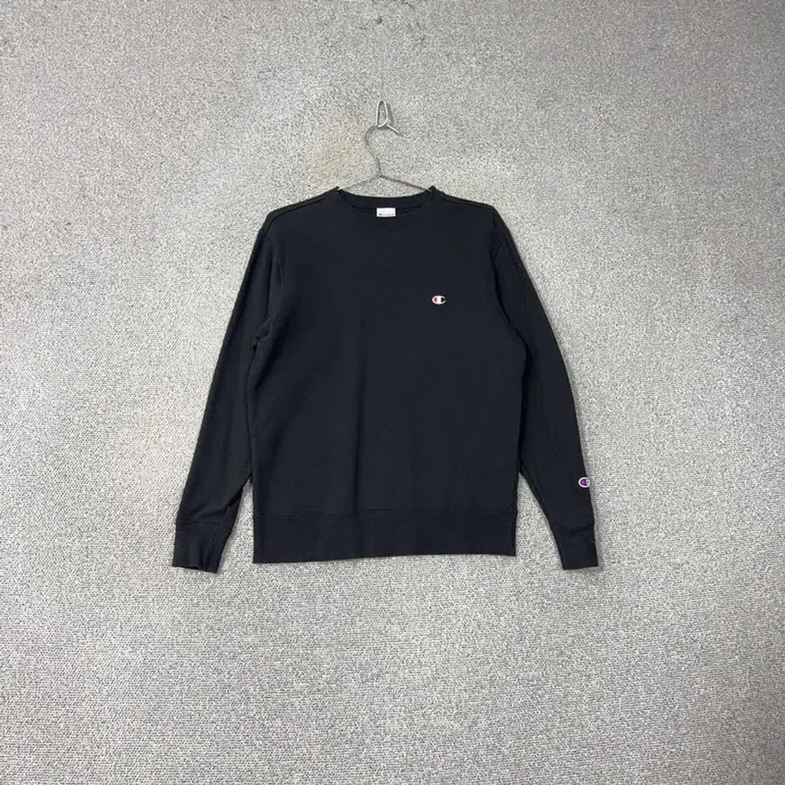 챔피온 로고 블랙 맨투맨 L 상품이미지1