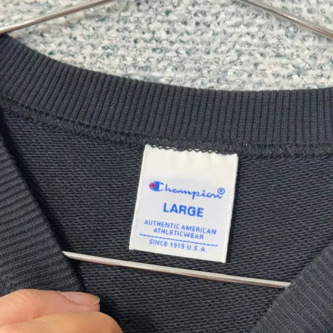 챔피온 로고 블랙 맨투맨 L 상품이미지3
