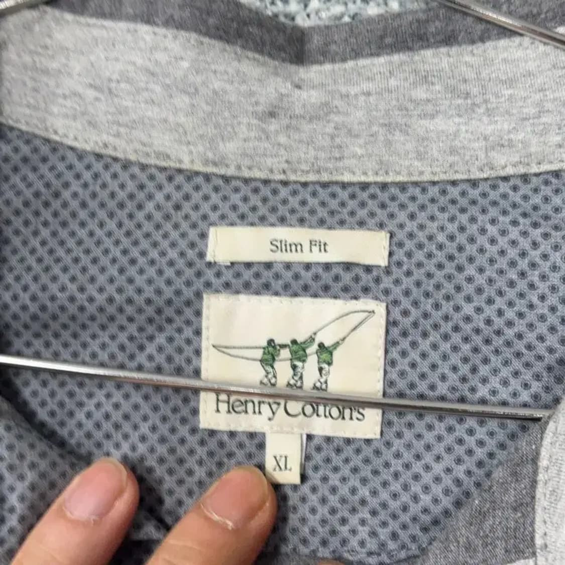 핸리코튼 슬림핏 그레이 카라티 XL 상품이미지3