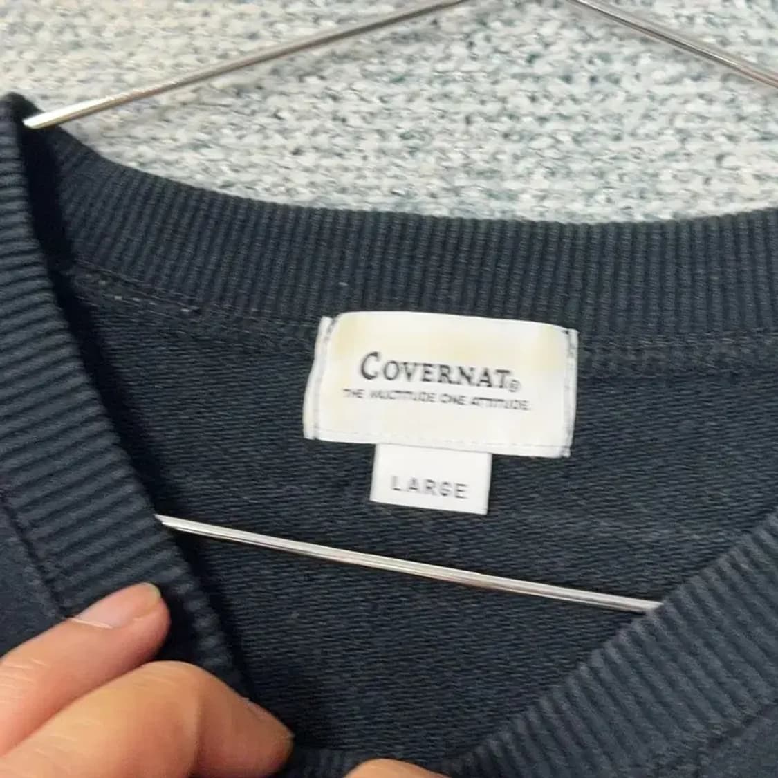 커버낫 로고 블랙 맨투맨 L 상품이미지3