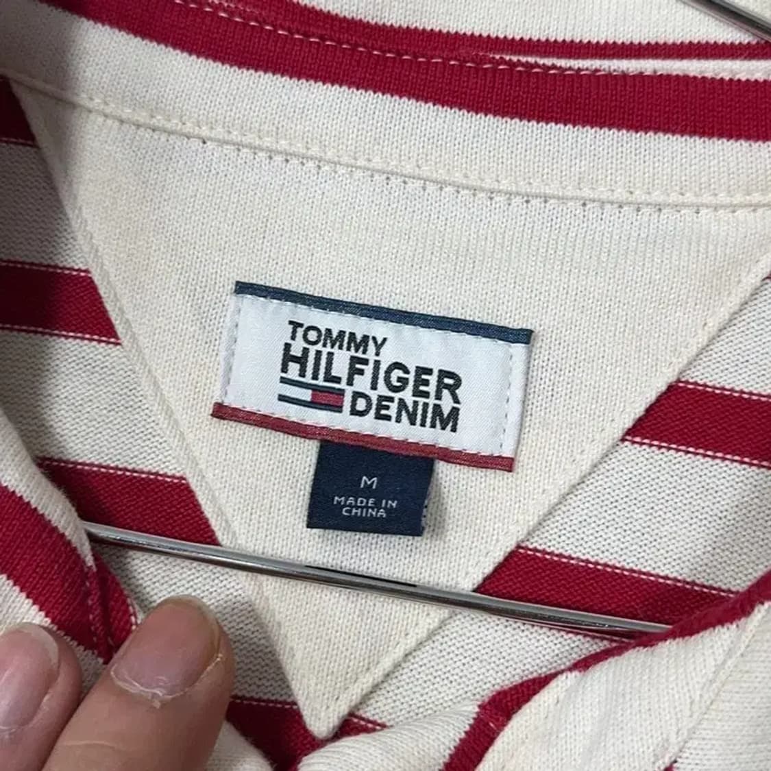 타미힐피거 로고 레드 스트라이프 카라 원피스 M 상품이미지5