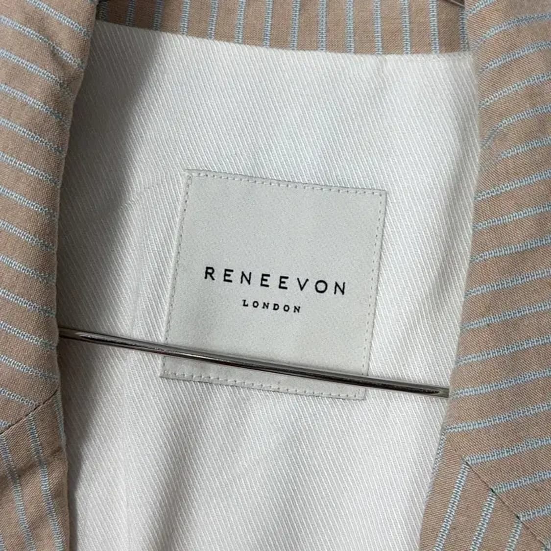 레니본 여성 클래식 베이지 체크 투버튼 블레이저 자켓 55 상품이미지3