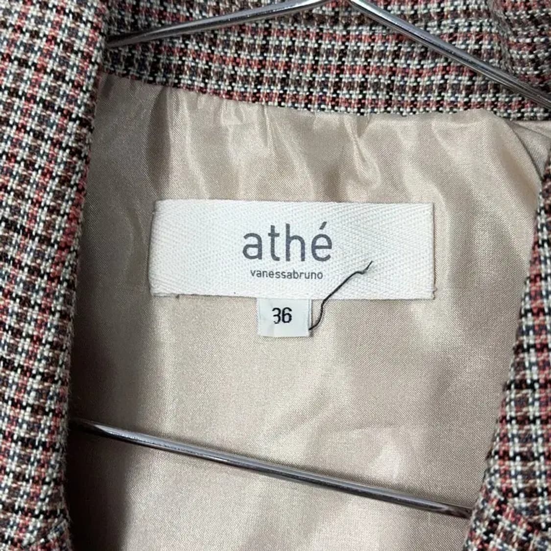 아떼 바네사브루노 브라운 체크 여성 블레이저 자켓 85-160 상품이미지3