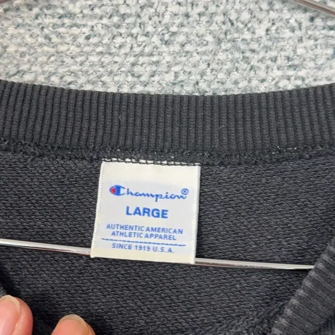 챔피온 프린팅 블랙 캐주얼 맨투맨 L 상품이미지3