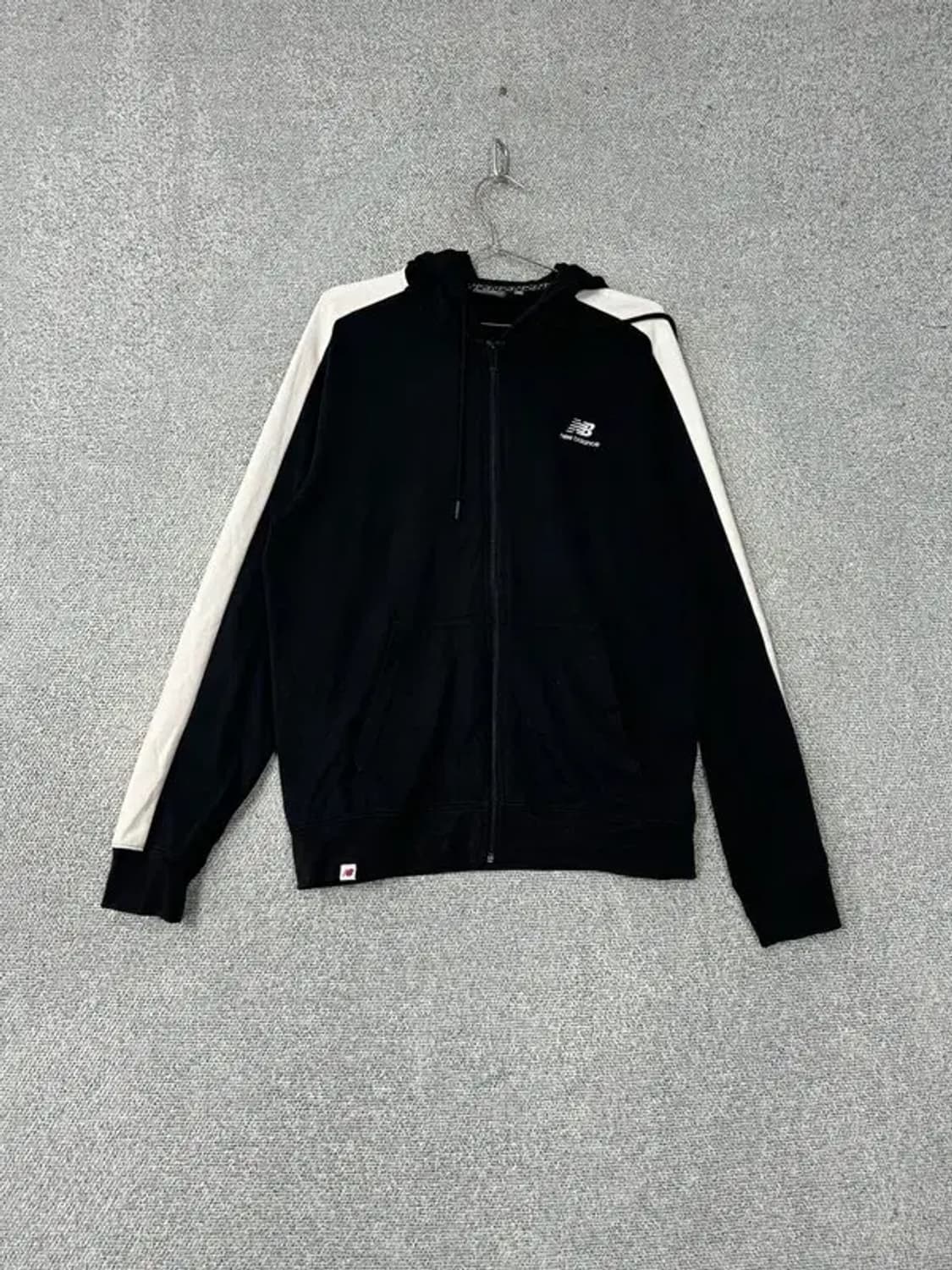 뉴발란스 블랙 로고 사이드라인 오버핏 후드집업 XL 상품이미지1