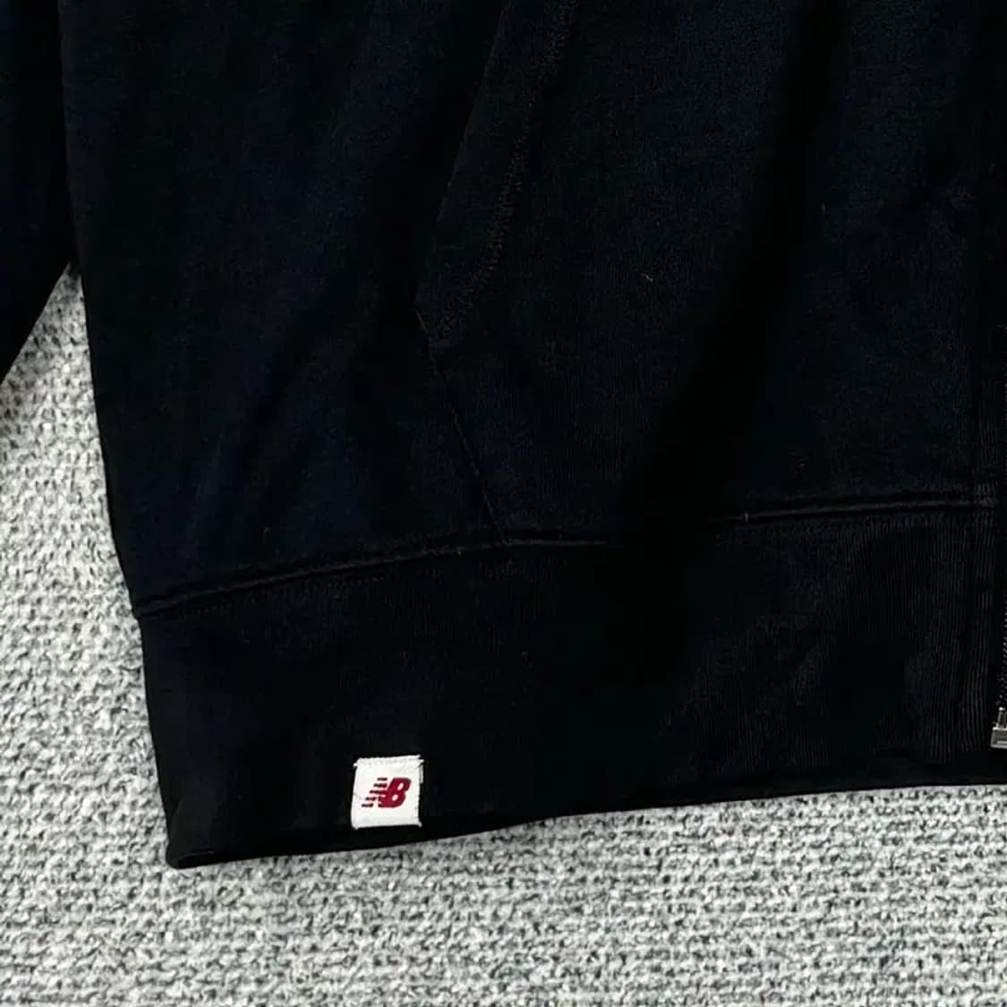뉴발란스 블랙 로고 사이드라인 오버핏 후드집업 XL 상품이미지4