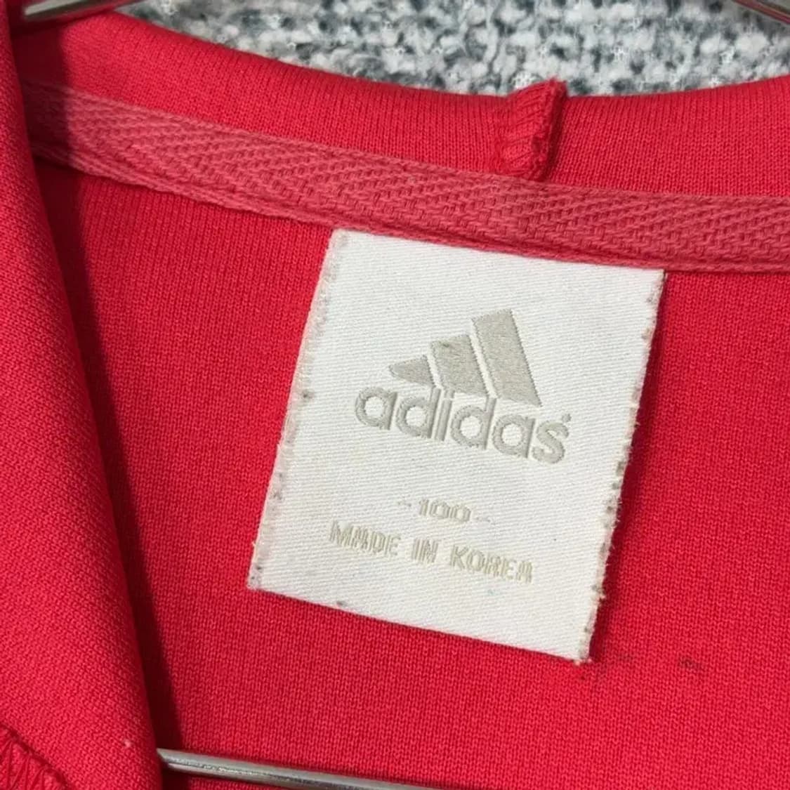 아디다스 오리지날 로고 레드 삼선 후드집업 100 상품이미지3