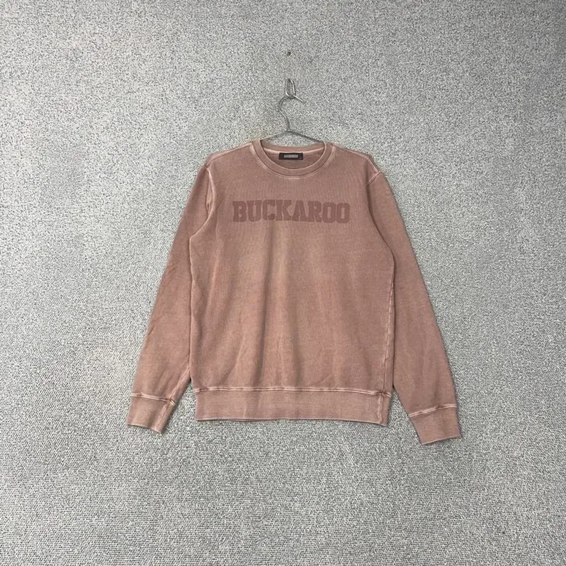 버커루 피그먼트 로고 핑크 맨투맨 M 상품이미지1