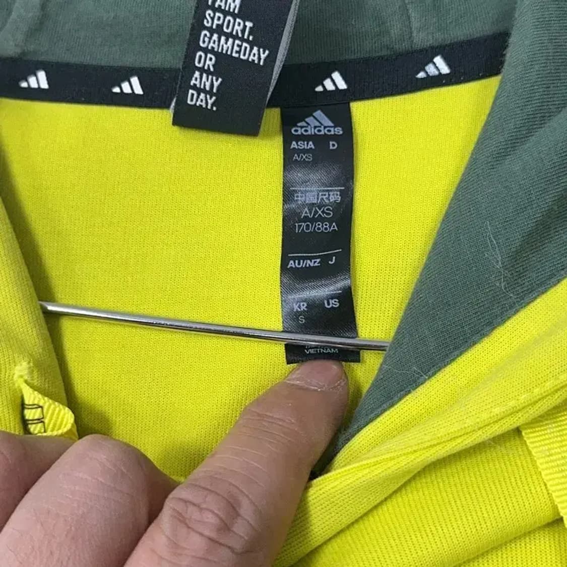 아디다스 여성 기능성 옐로우 후드티 S 상품이미지3