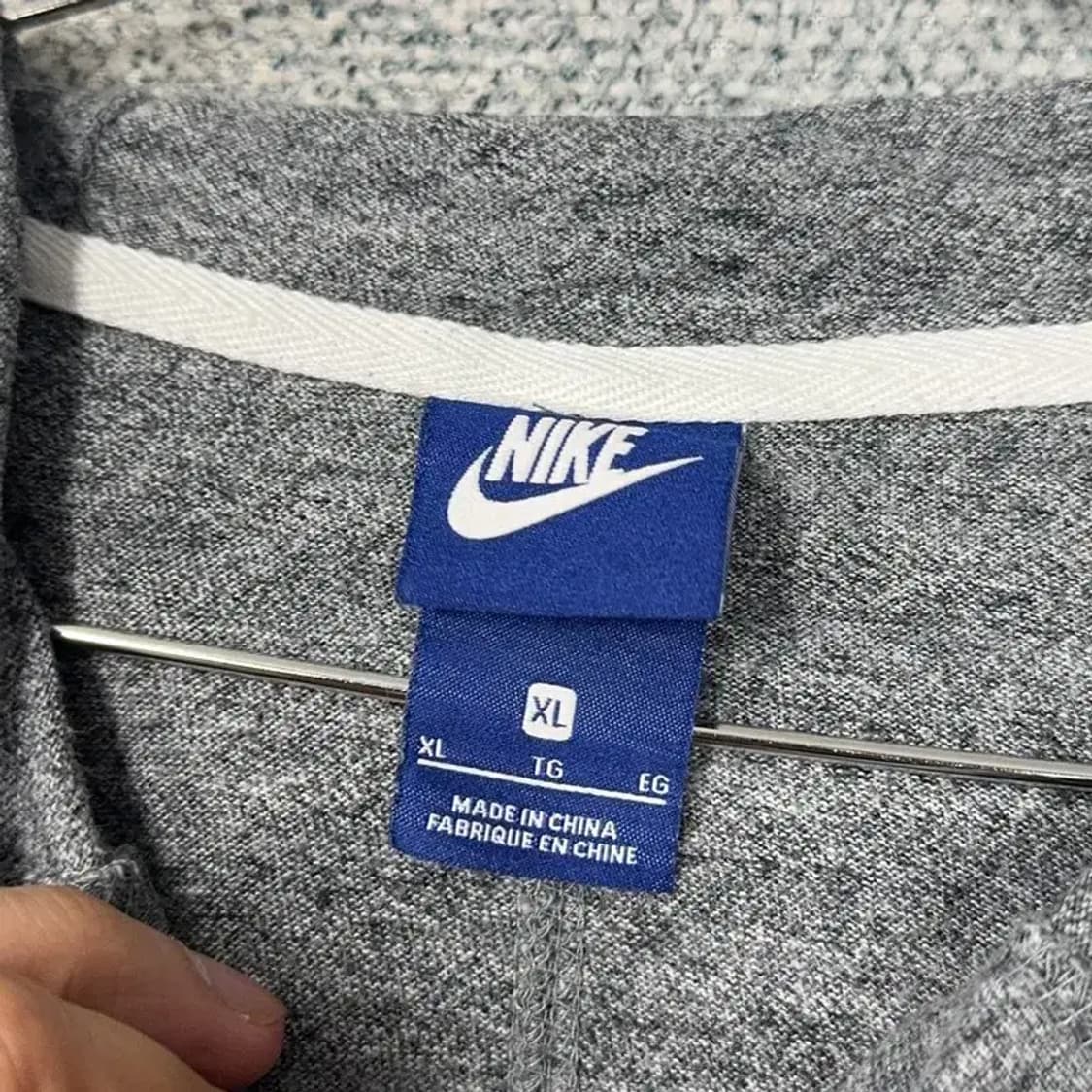 나이키 로고 그레이 배색 후드집업 XL 상품이미지3