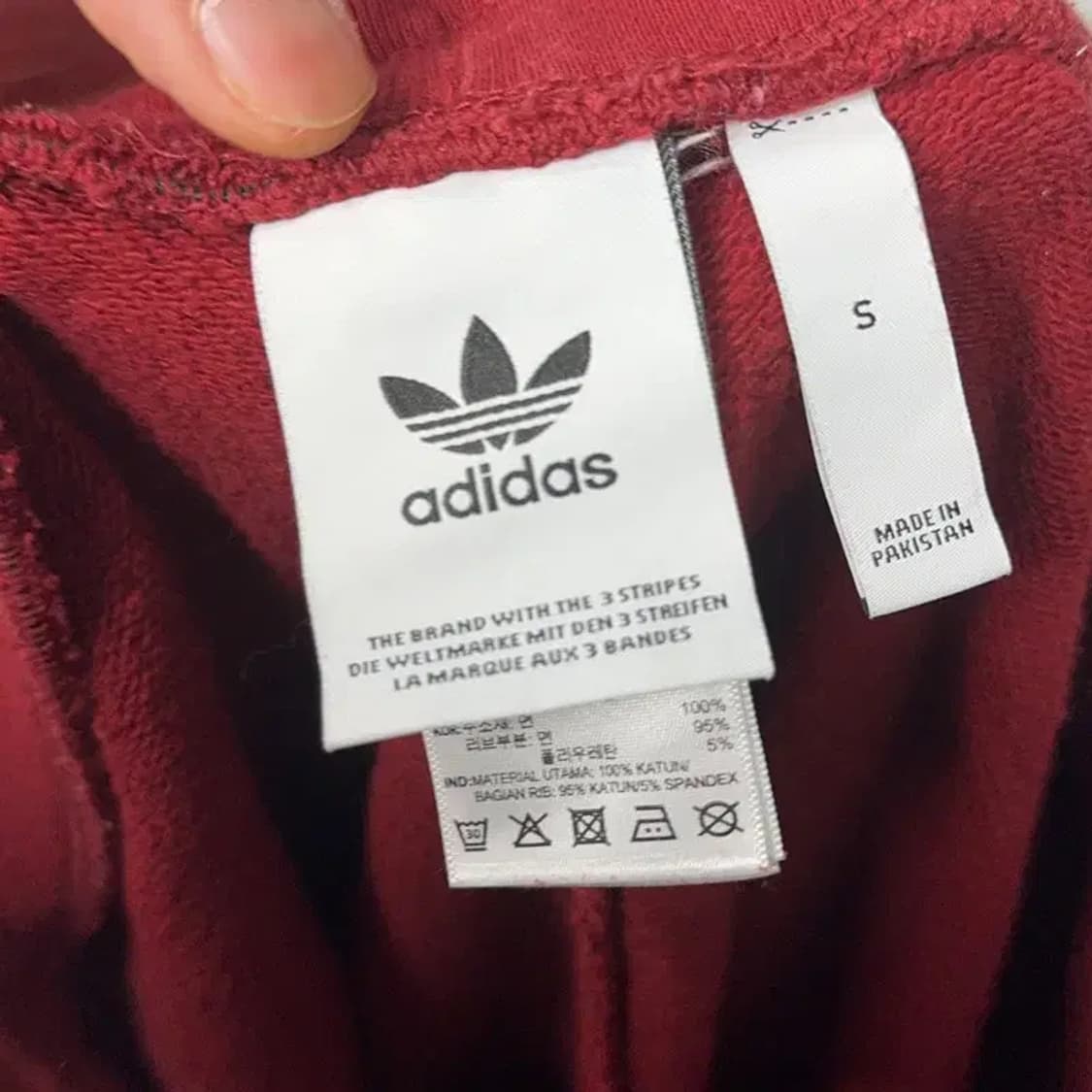 아디다스 레드 삼선 조거팬츠 S 상품이미지5