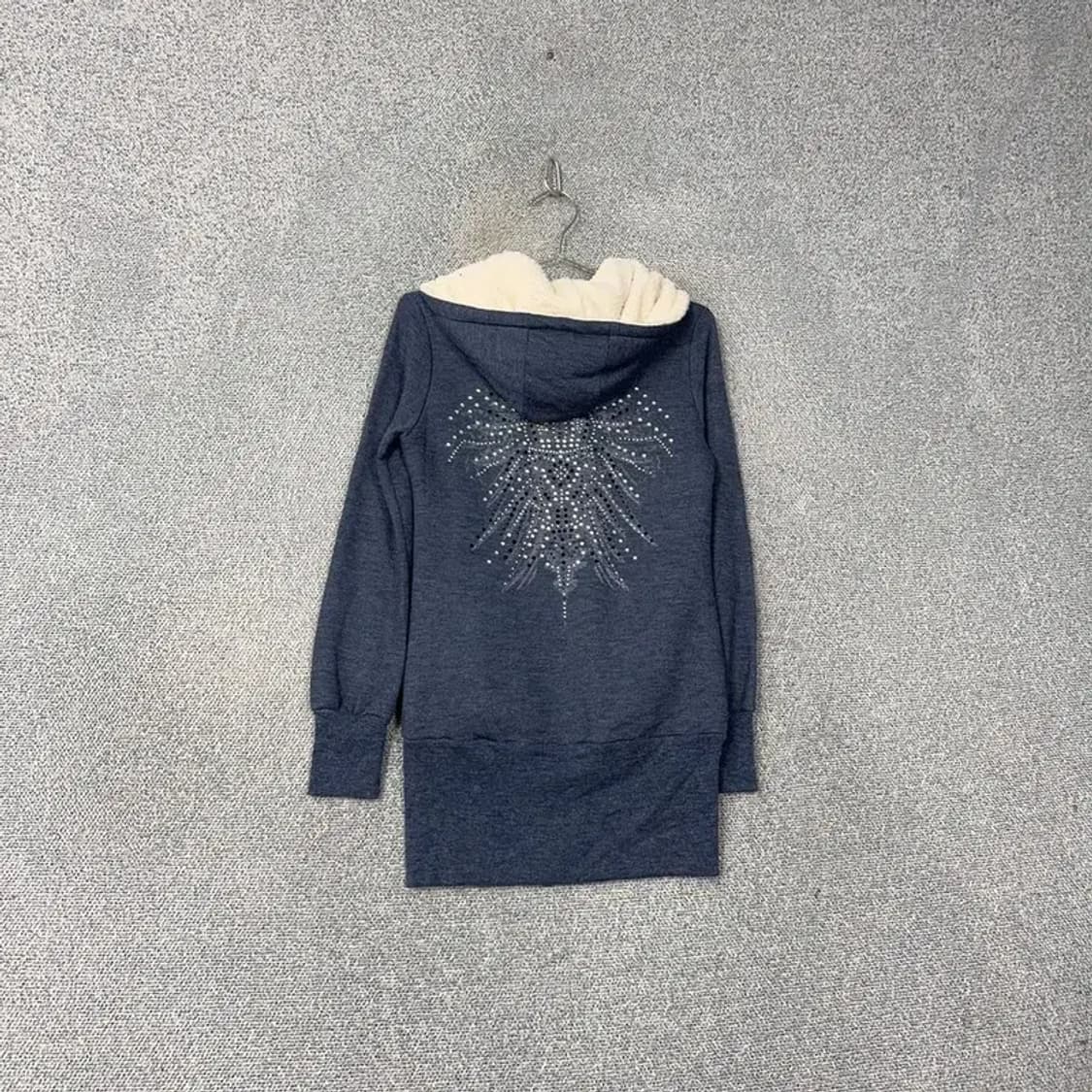 에고이스트 양털 네이비 후드집업 FREE 상품이미지2