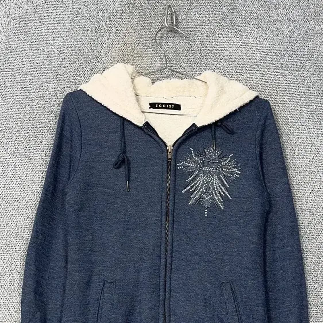 에고이스트 양털 네이비 후드집업 FREE 상품이미지3