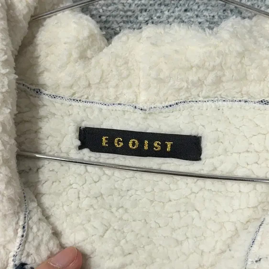 에고이스트 양털 네이비 후드집업 FREE 상품이미지5