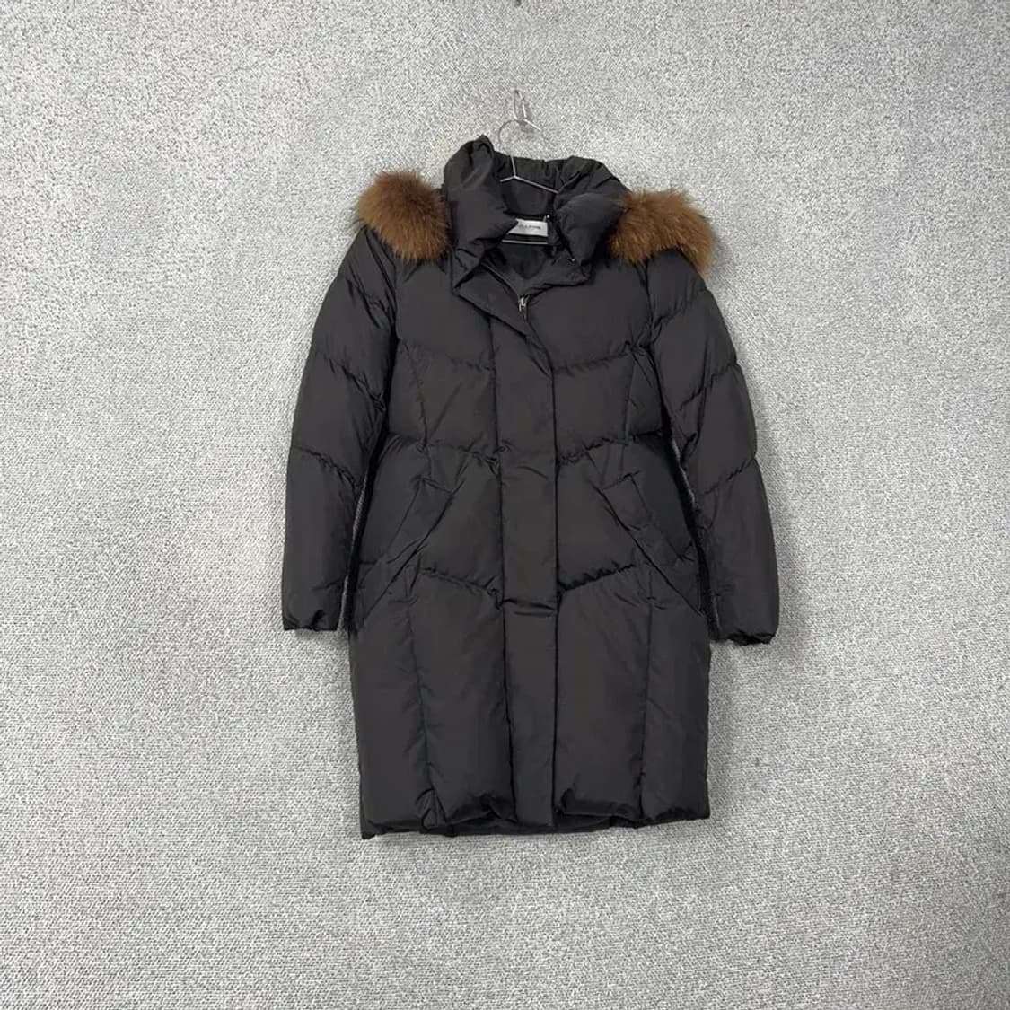 모조에스핀 덕다운 라쿤퍼 여성 롱패딩 55 상품이미지1