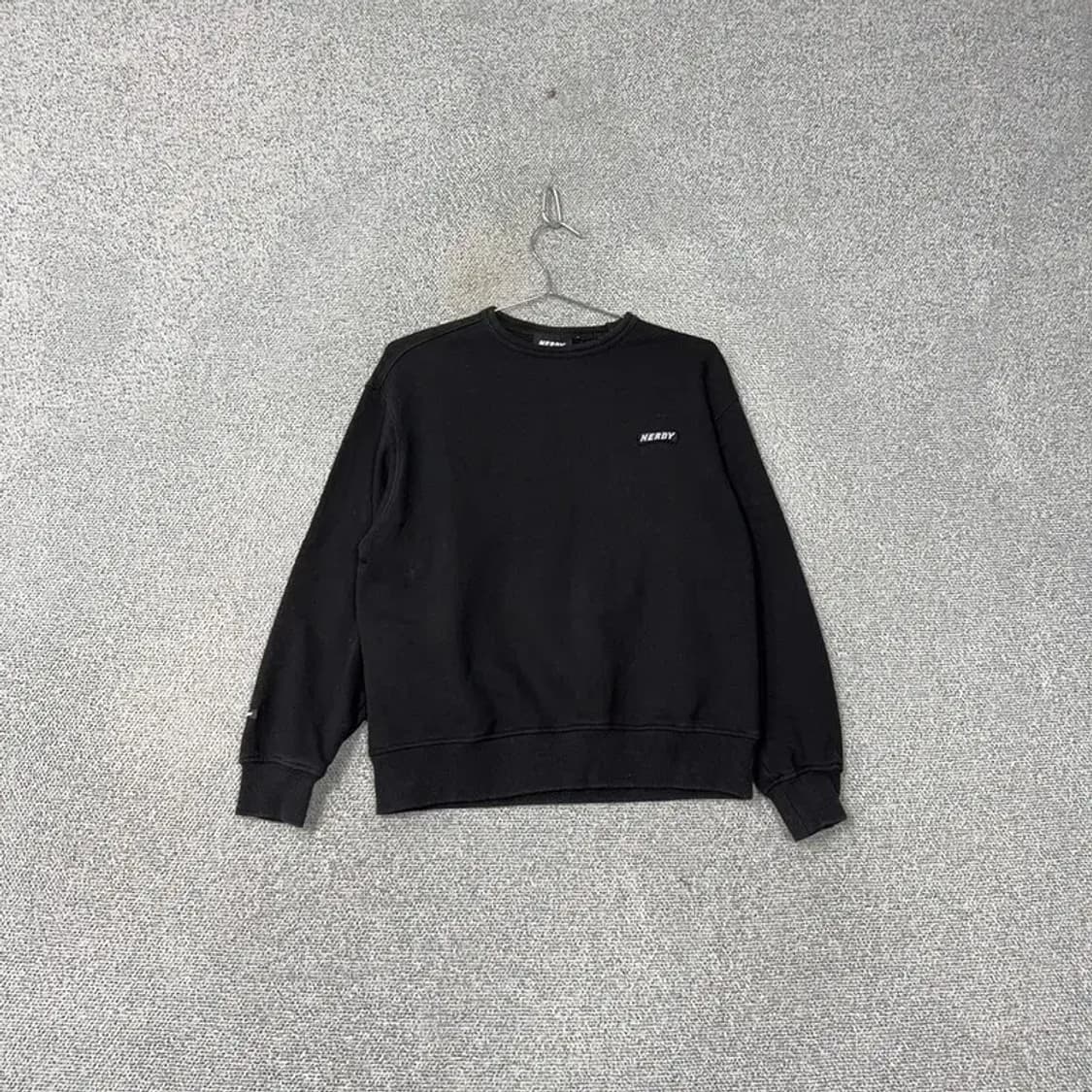 널디 블랙 스펠 로고 캐주얼 맨투맨 XS 상품이미지1