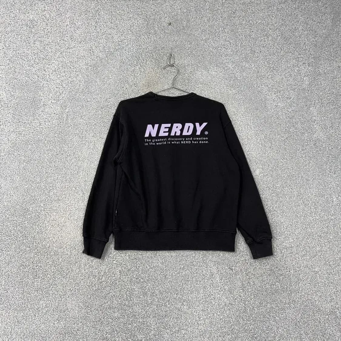 널디 블랙 스펠 로고 캐주얼 맨투맨 XS 상품이미지2