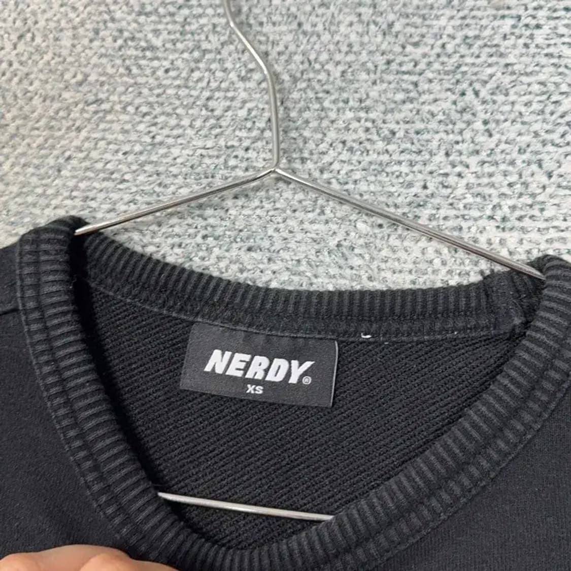 널디 블랙 스펠 로고 캐주얼 맨투맨 XS 상품이미지3