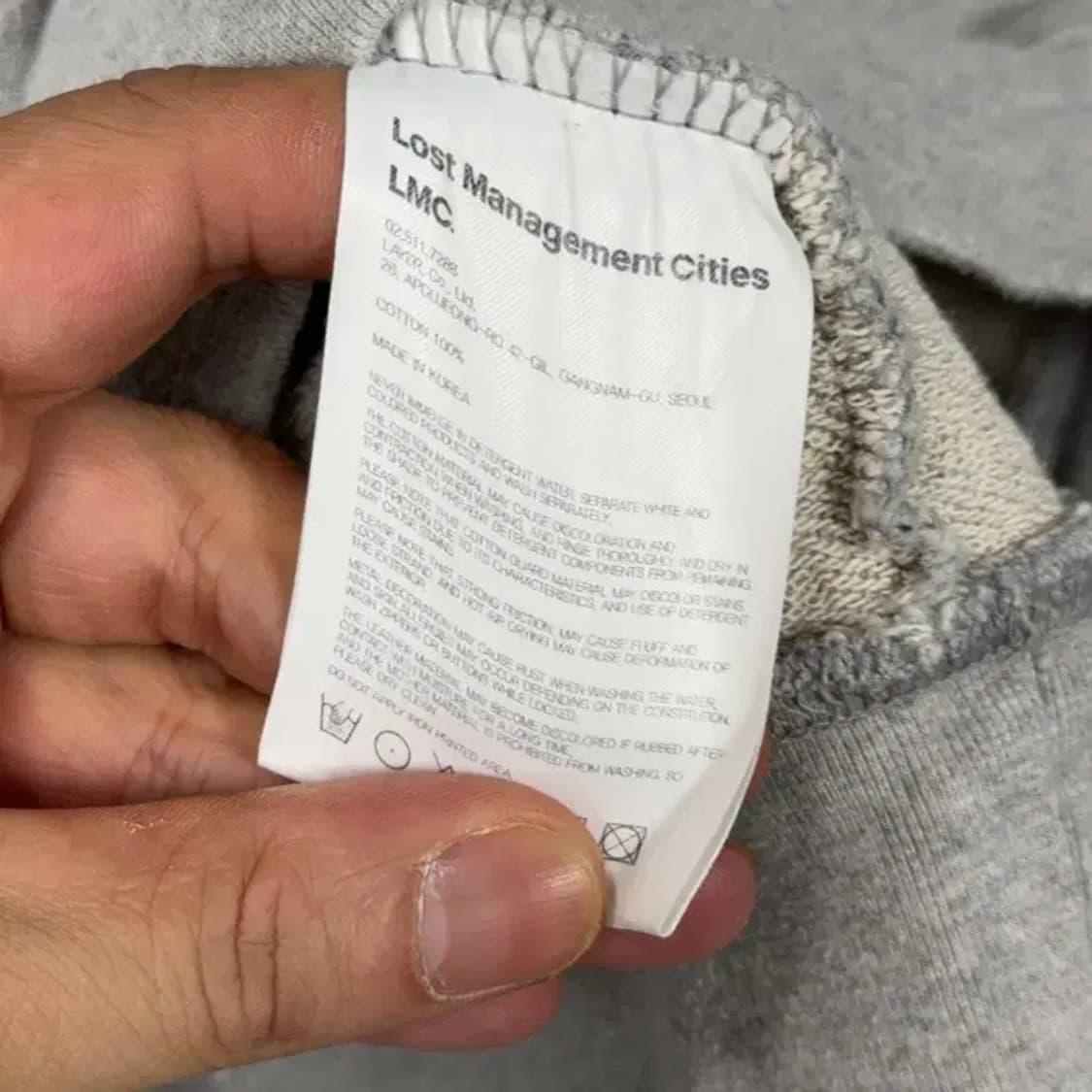 LMC 스펠 아치 로고 그레이 오버핏 스웻 후드티 S 상품이미지4