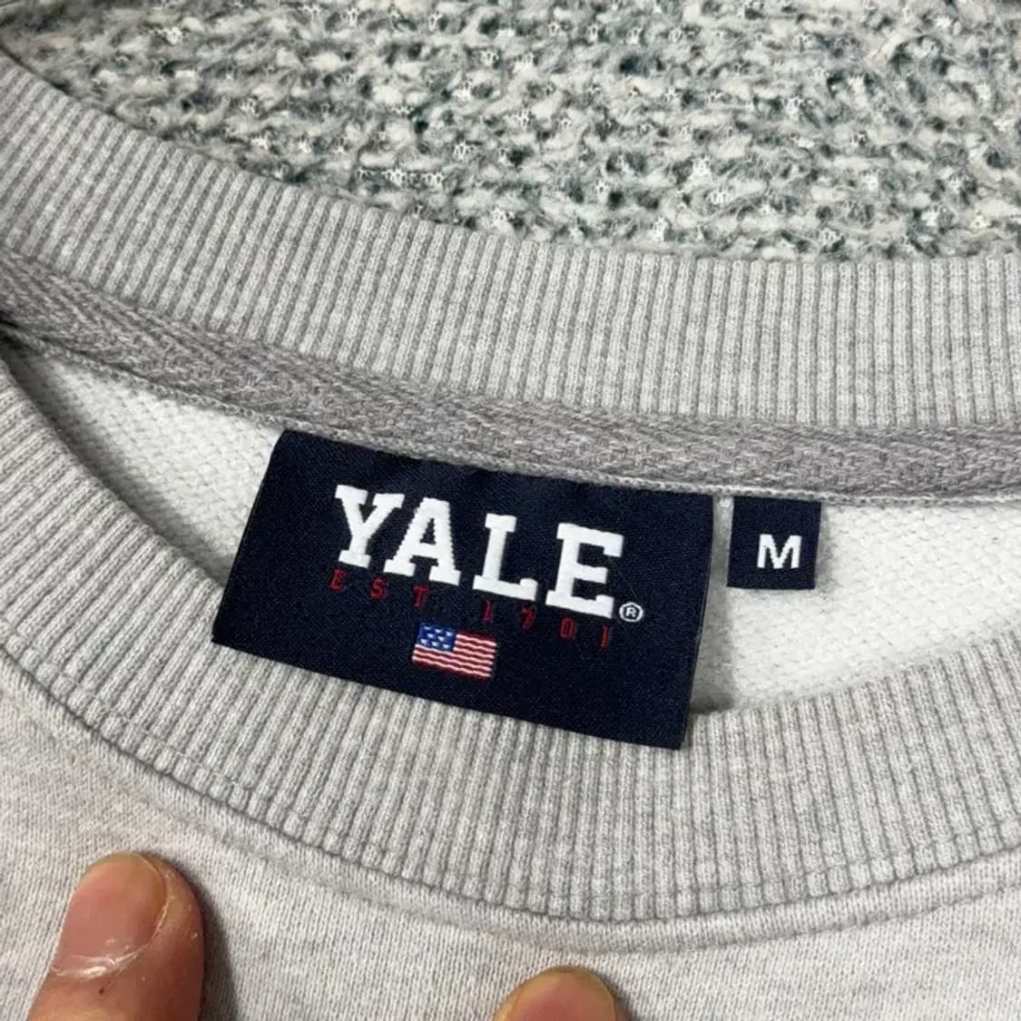 예일 스펠 빅로고 오버핏 그레이 스웻셔츠 맨투맨 M 상품이미지3