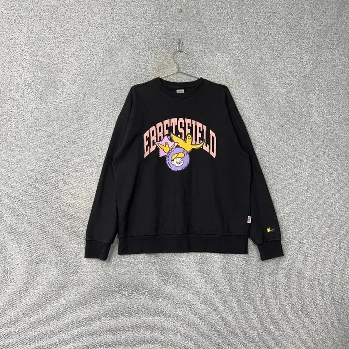 이벳필드 캐주얼 프린팅 블랙 스웻셔츠 맨투맨 L 상품이미지1