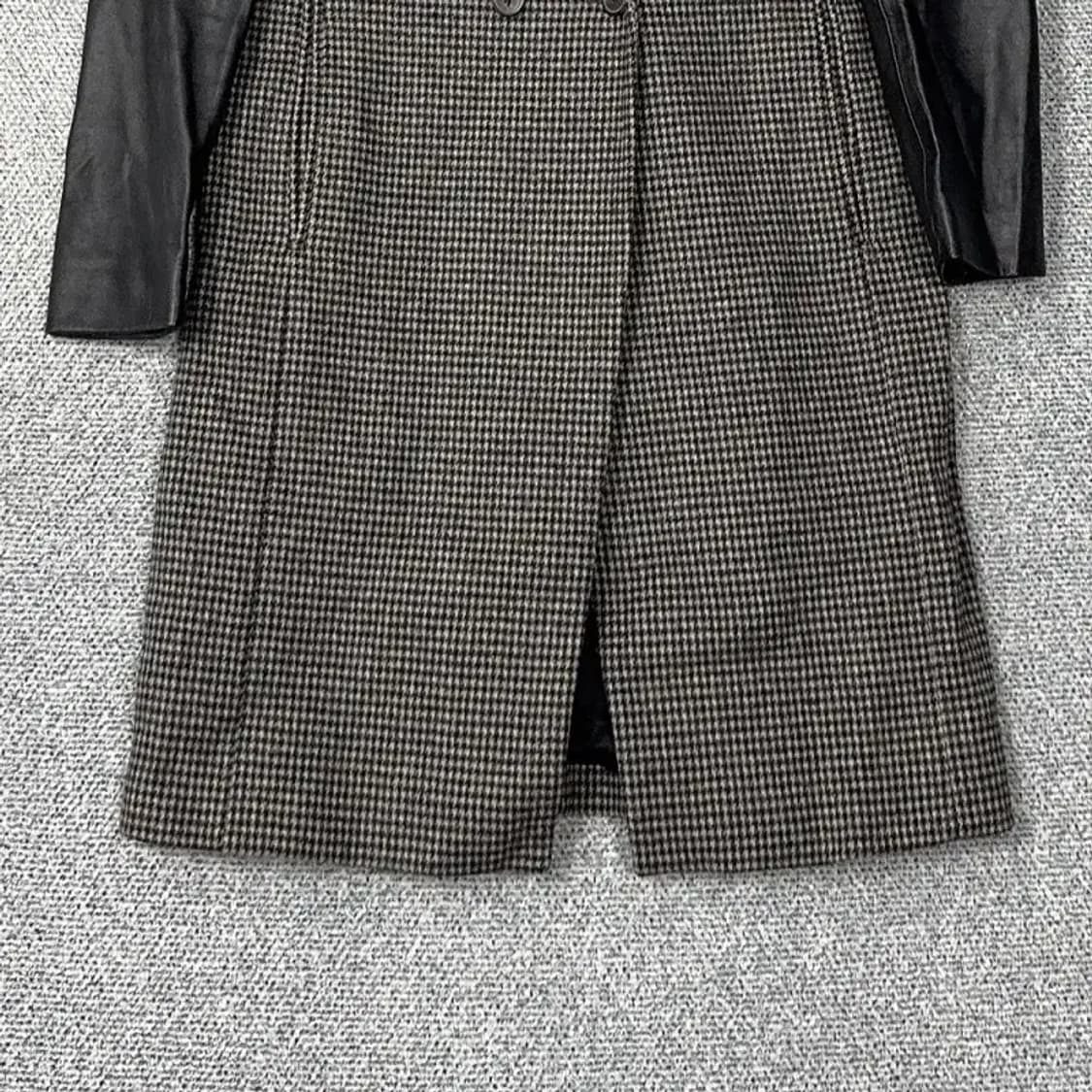 자라 체크 그레이 암레더 여성 클래식 코트 XS 상품이미지4