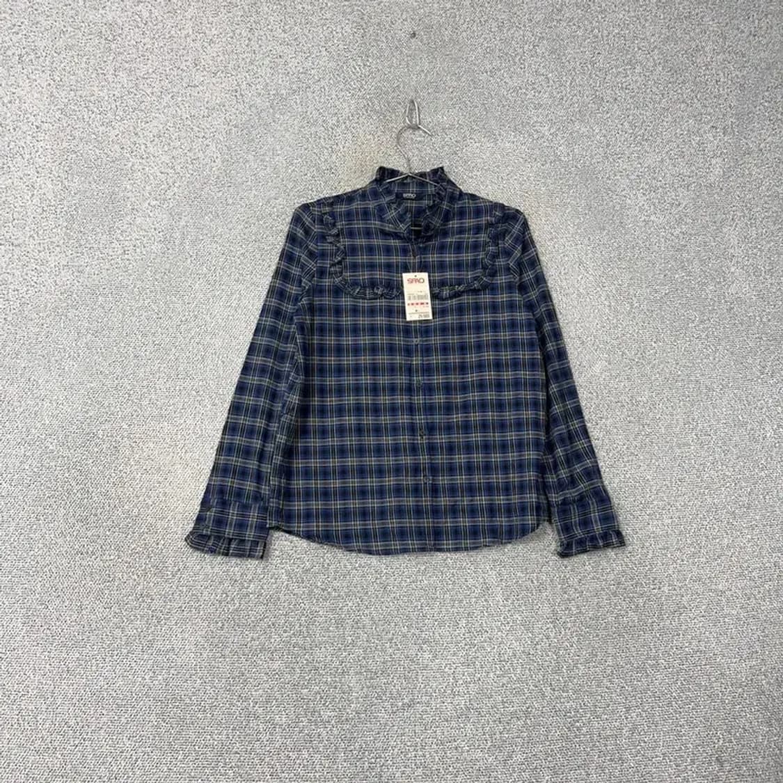 [새상품] 스파오 체크 네이비 셔츠 S 상품이미지1