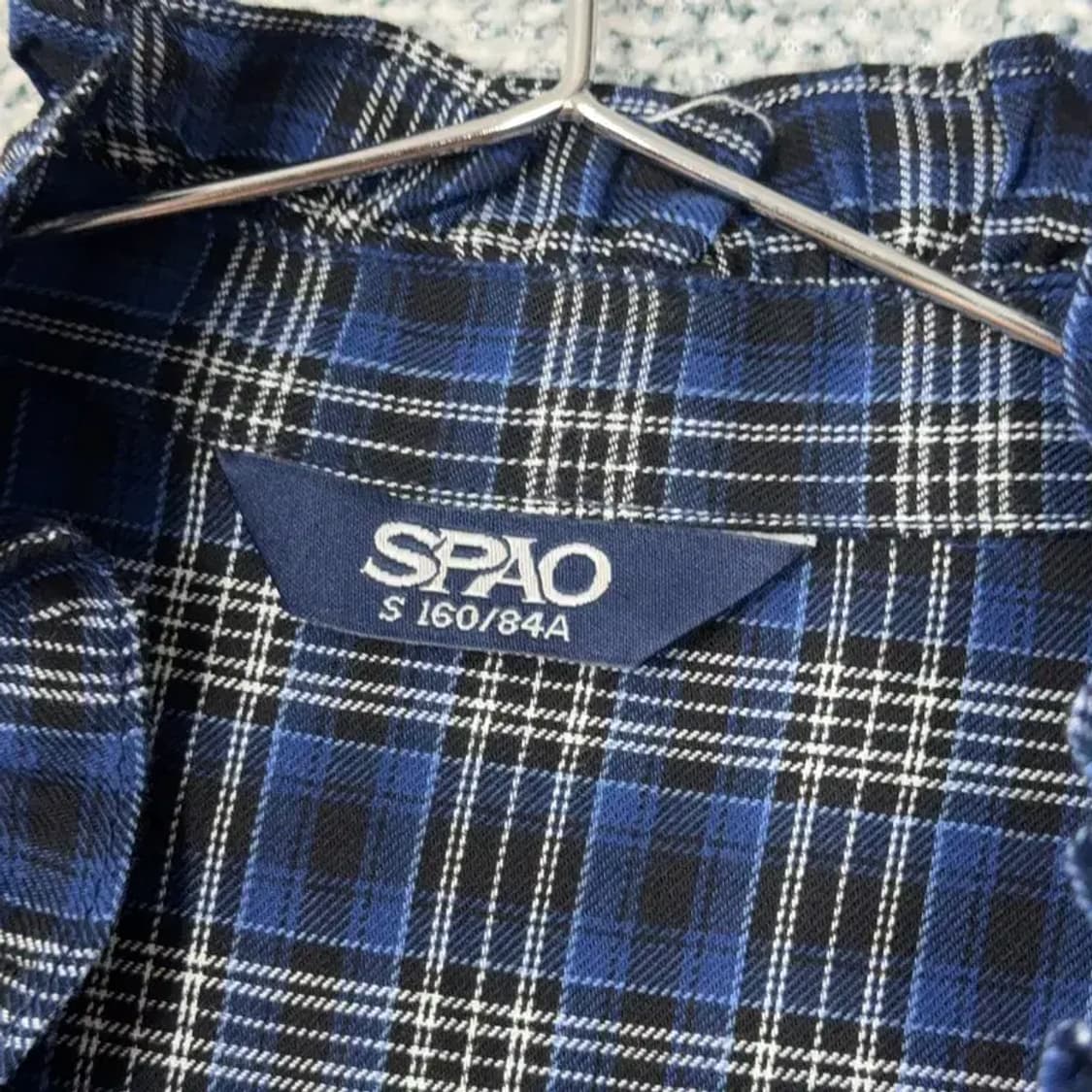 [새상품] 스파오 체크 네이비 셔츠 S 상품이미지4