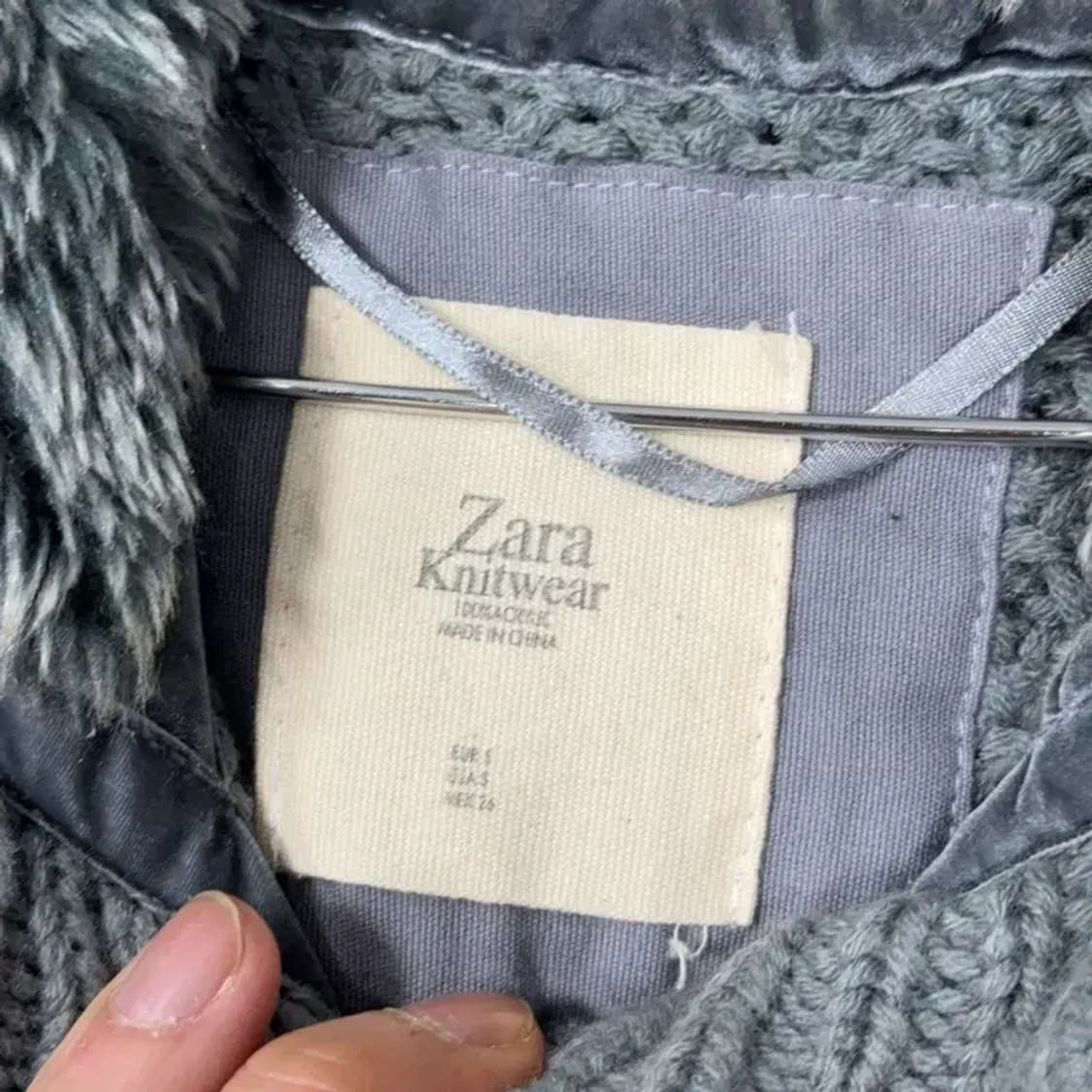 자라 니트 웨어 털 니트 후드 조끼 S 상품이미지5