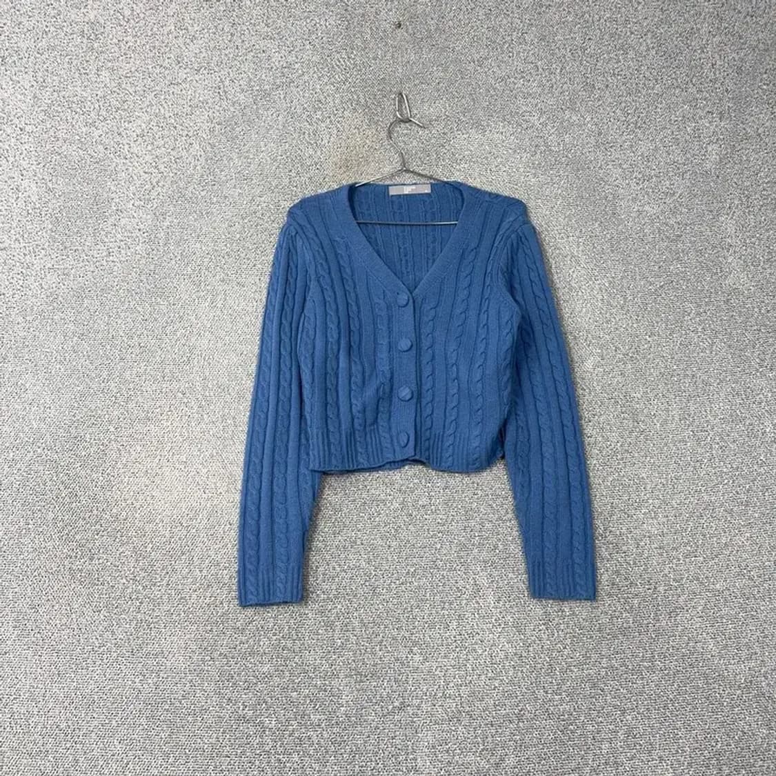 에잇세컨즈 여성 캐주얼 블루 아크릴 니트 가디건 M 상품이미지1