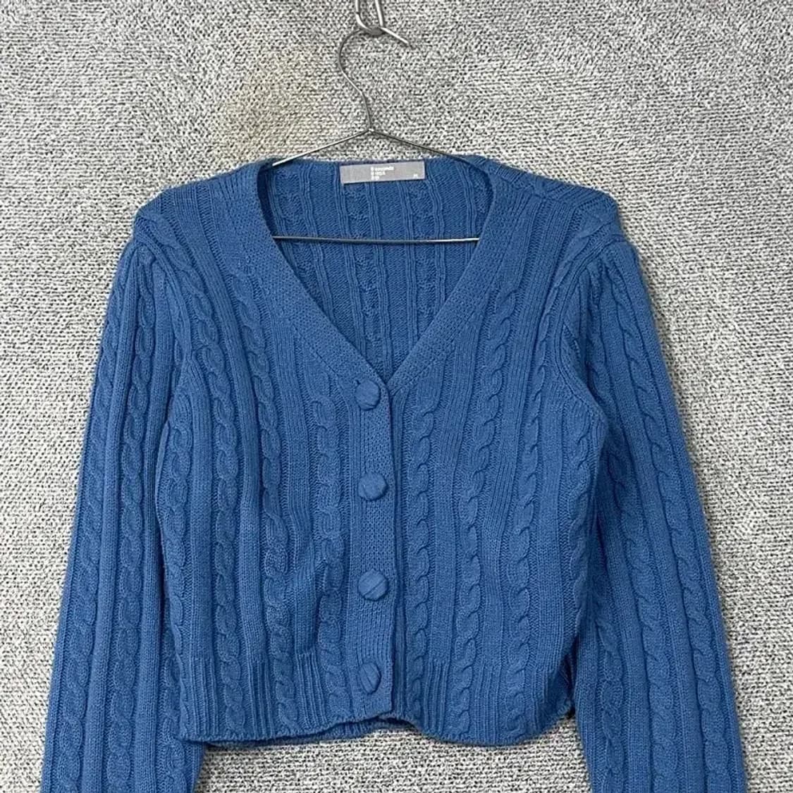 에잇세컨즈 여성 캐주얼 블루 아크릴 니트 가디건 M 상품이미지3