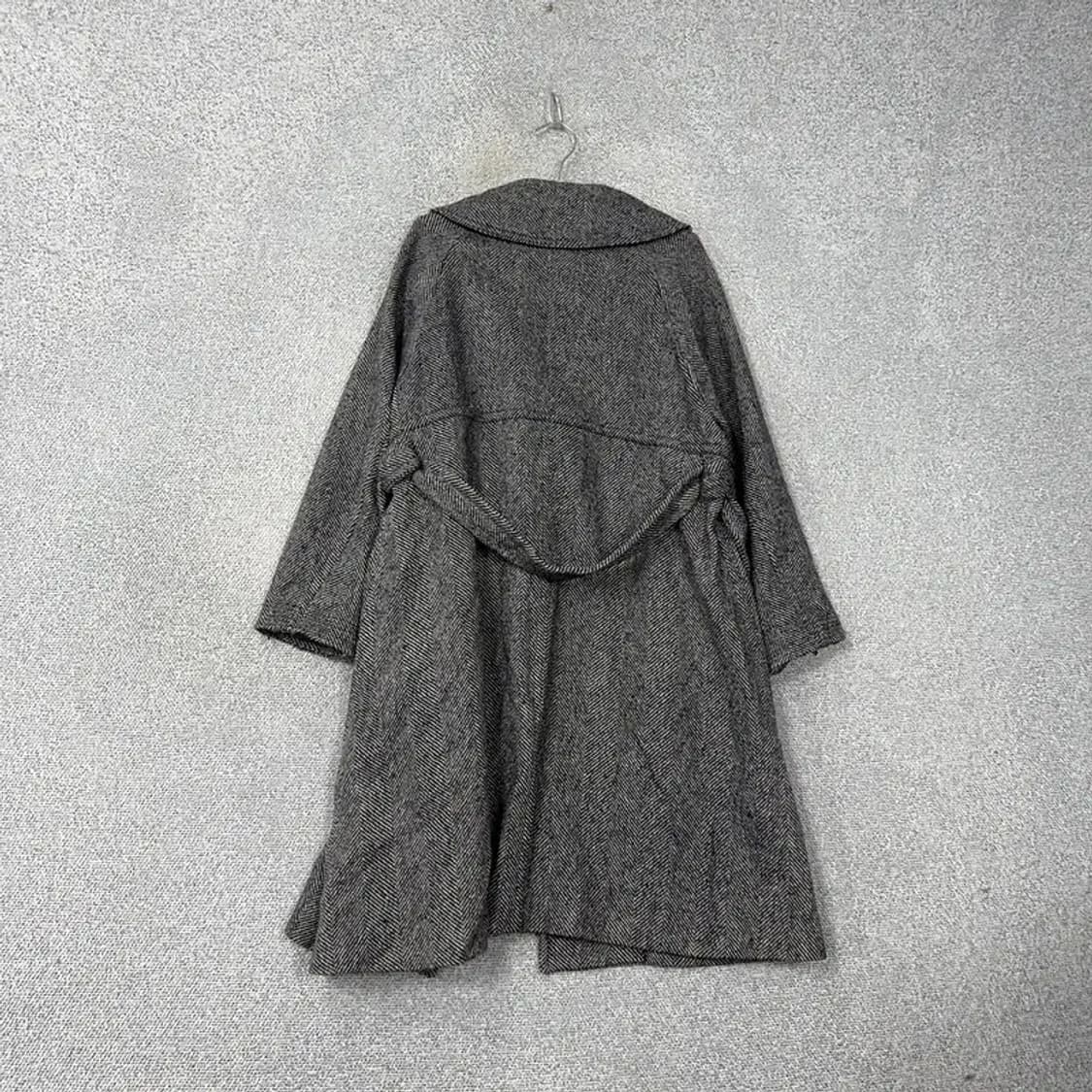 시슬리 여성 그레이 배색 울 버튼 코트 44 상품이미지2