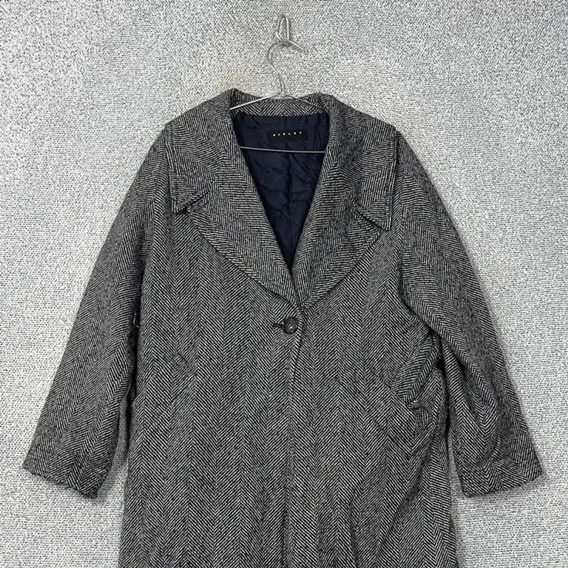 시슬리 여성 그레이 배색 울 버튼 코트 44 상품이미지3