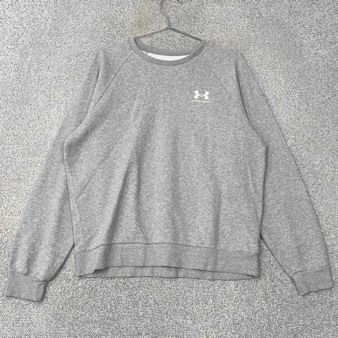 언더아머 심플 로고 라이트 그레이 오버핏 맨투맨 L 상품이미지1