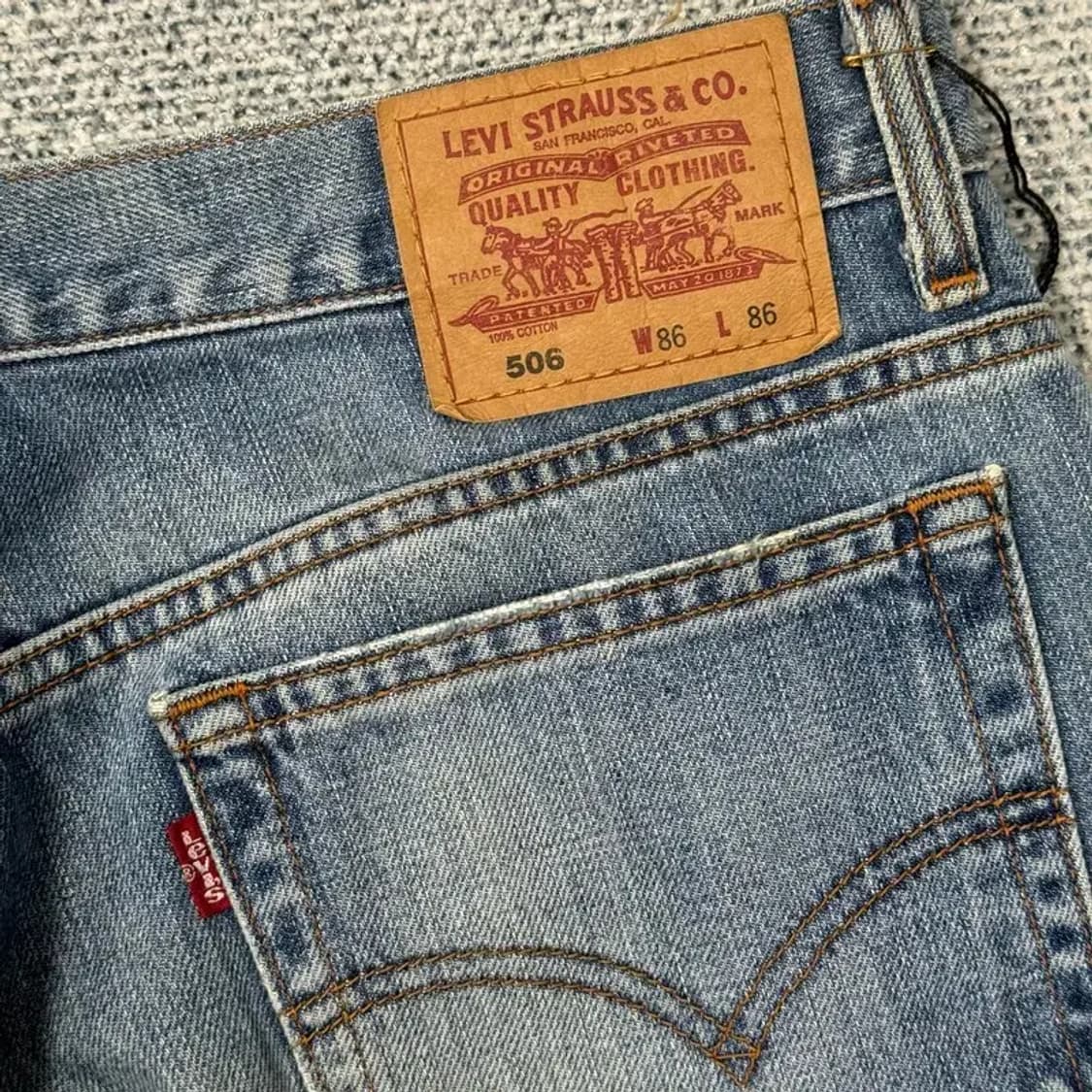 리바이스 506 블루 워싱 빈티지 청바지 데님팬츠 34 34 상품이미지8