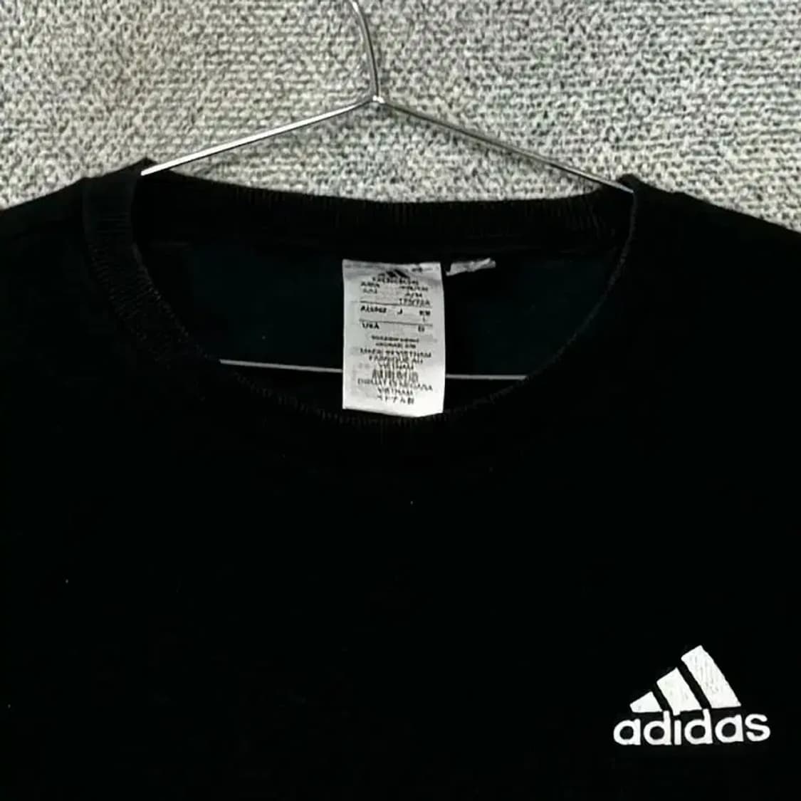 아디다스 심플 로고 블랙 캐주얼 맨투맨 L 상품이미지3