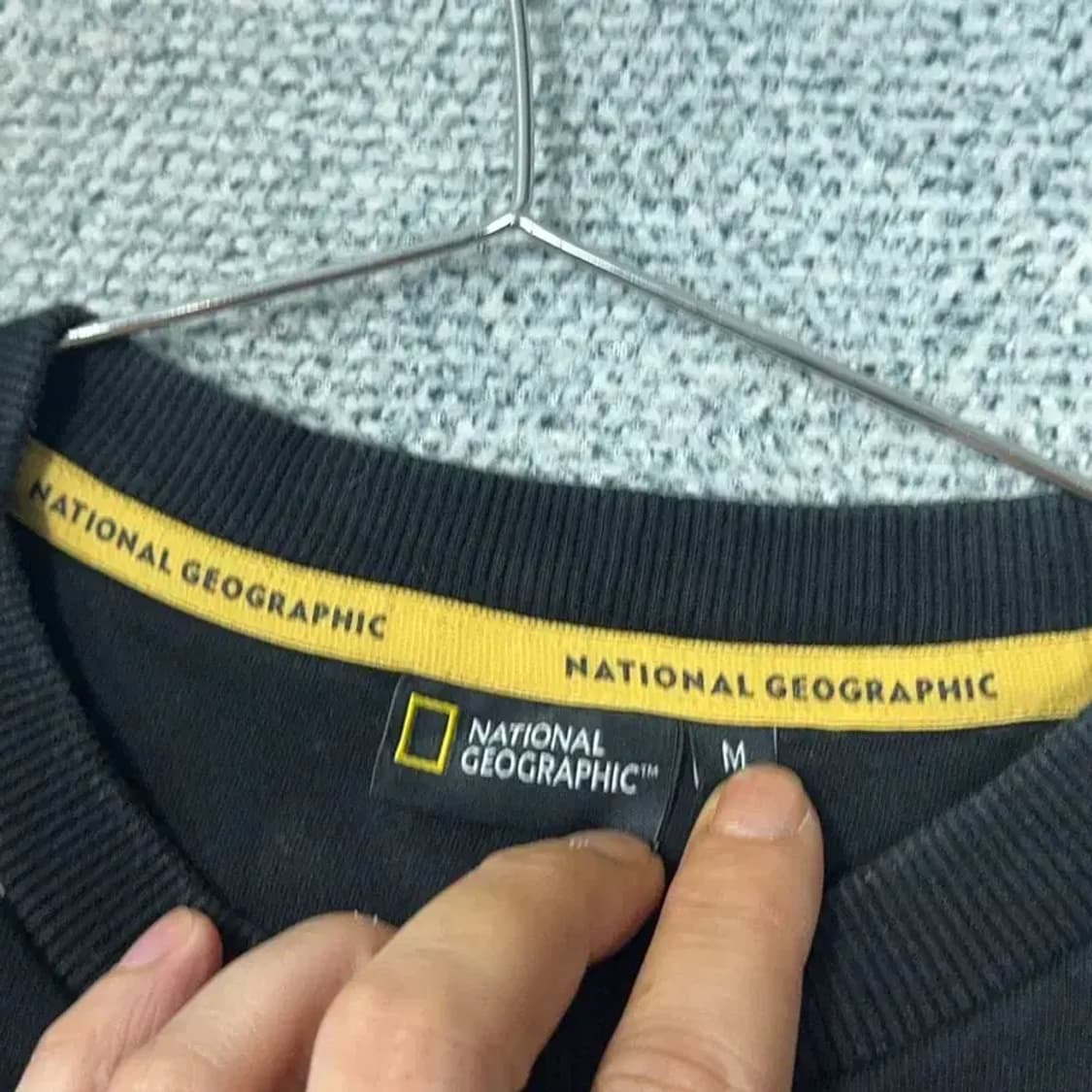 내셔널지오그래픽 로고 블랙 맨투맨 M 상품이미지3