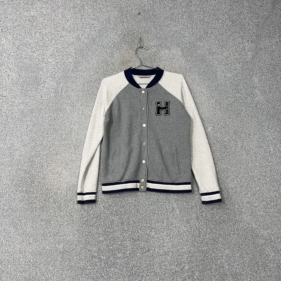 타미힐피거 빅로고 그레이 코튼 스타디움 자켓 M 상품이미지1
