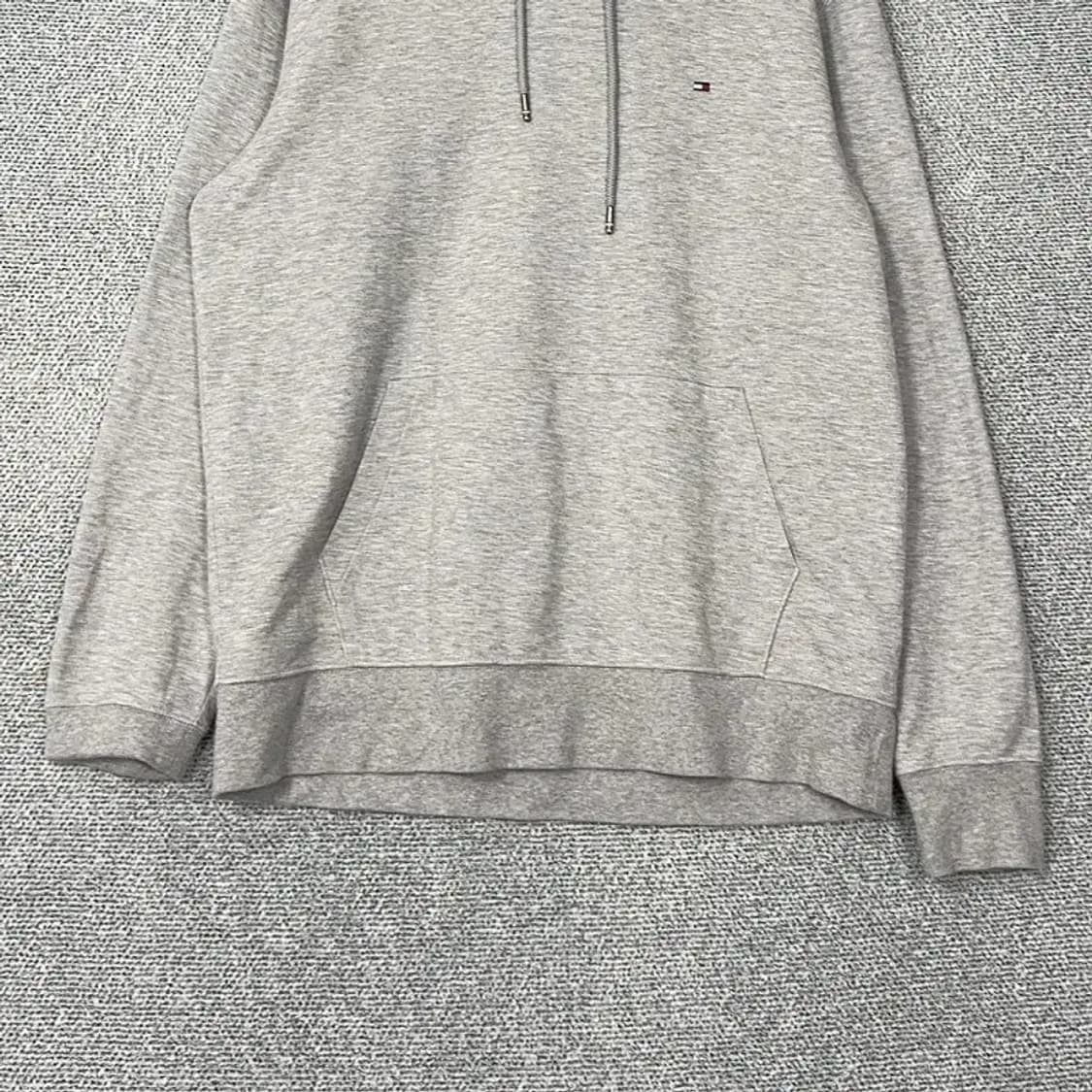 타미힐피거 심플 로고 남성 오버핏 라이트 그레이 후드티 XXL 상품이미지4