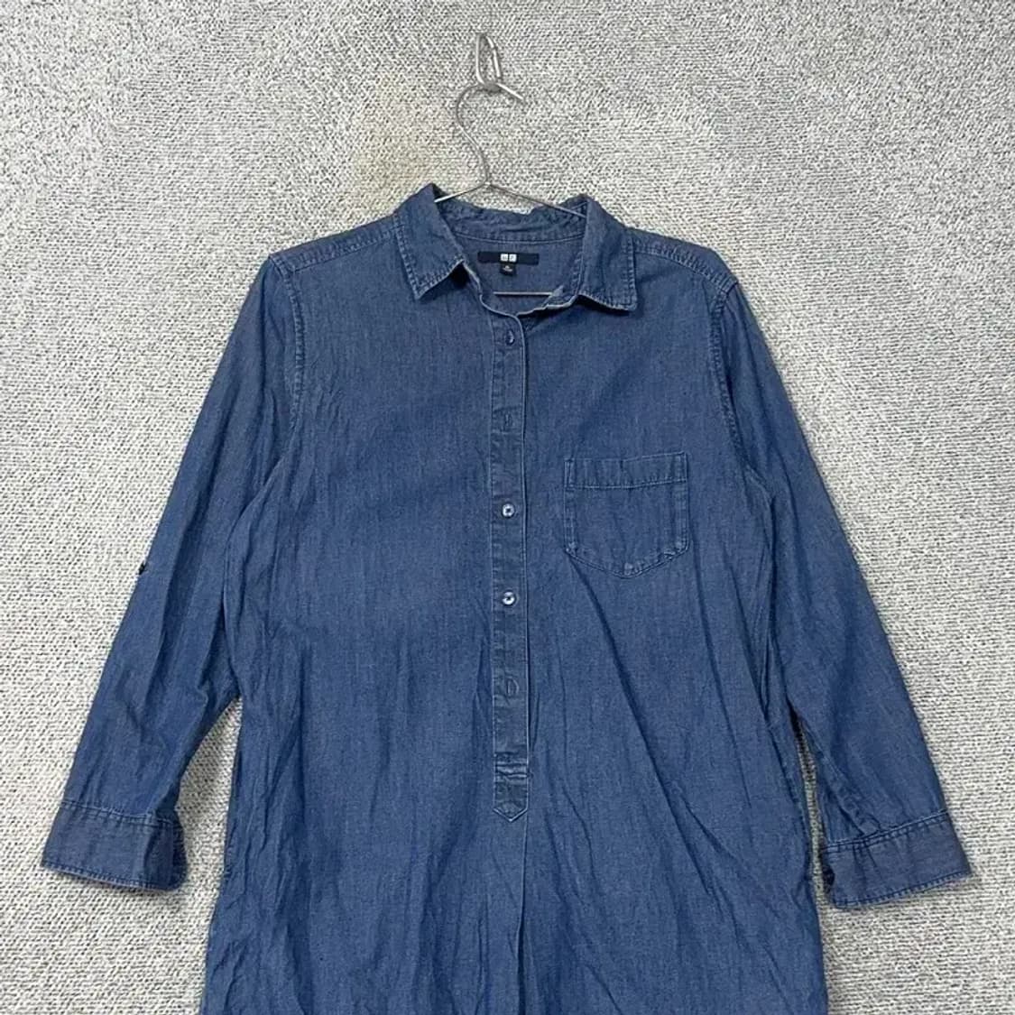 유니클로 여성 캐주얼 데님 청 원피스 XL 상품이미지3