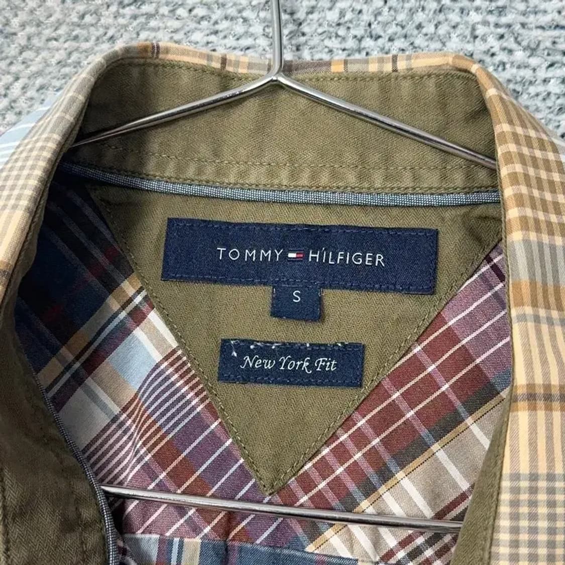 타미힐피거 뉴욕핏 체크 브라운 셔츠 S 상품이미지3