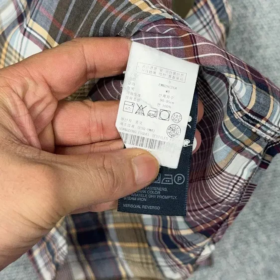 타미힐피거 뉴욕핏 체크 브라운 셔츠 S 상품이미지4