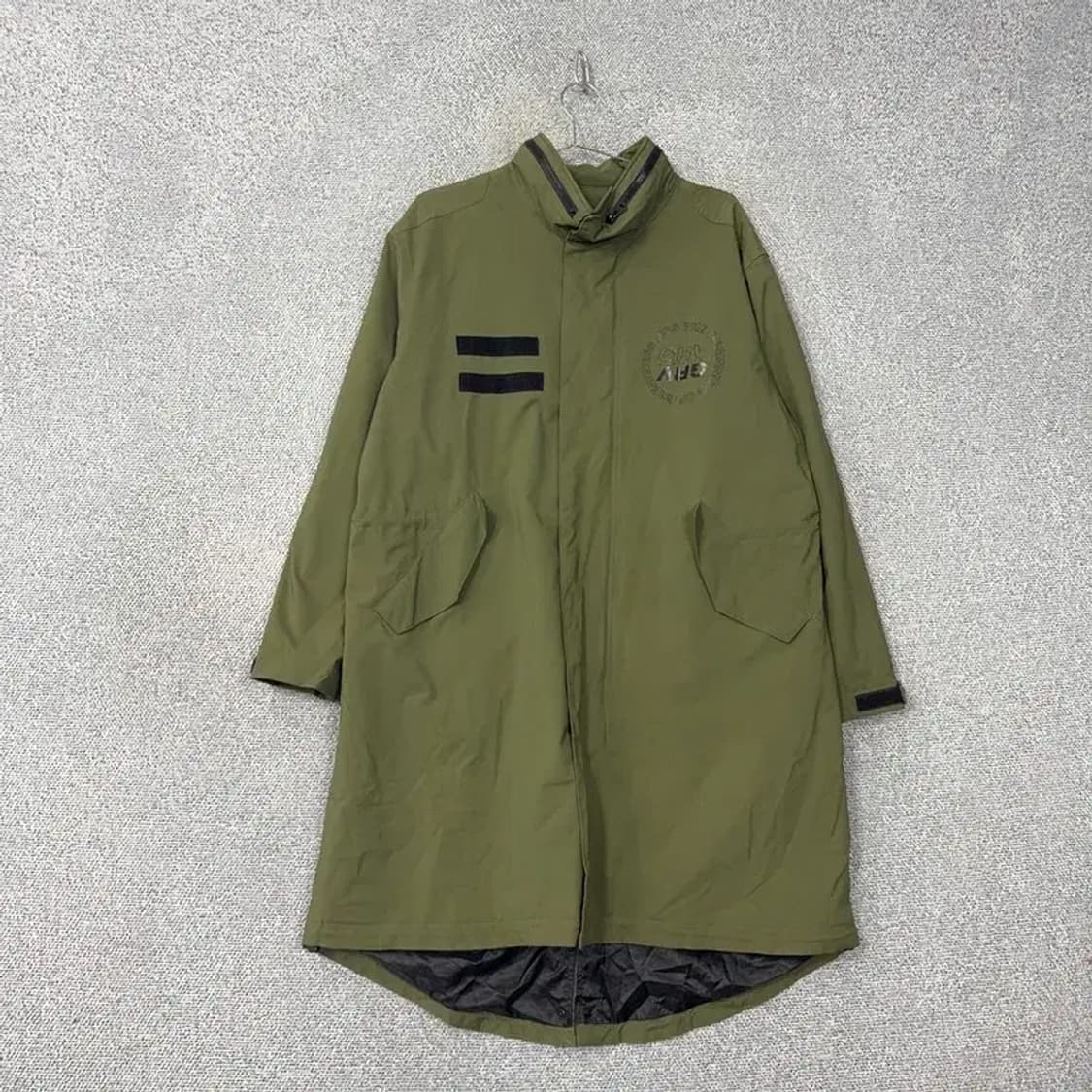 그루브라임 빈티지 카키 프린팅 야상 코트 L 상품이미지1