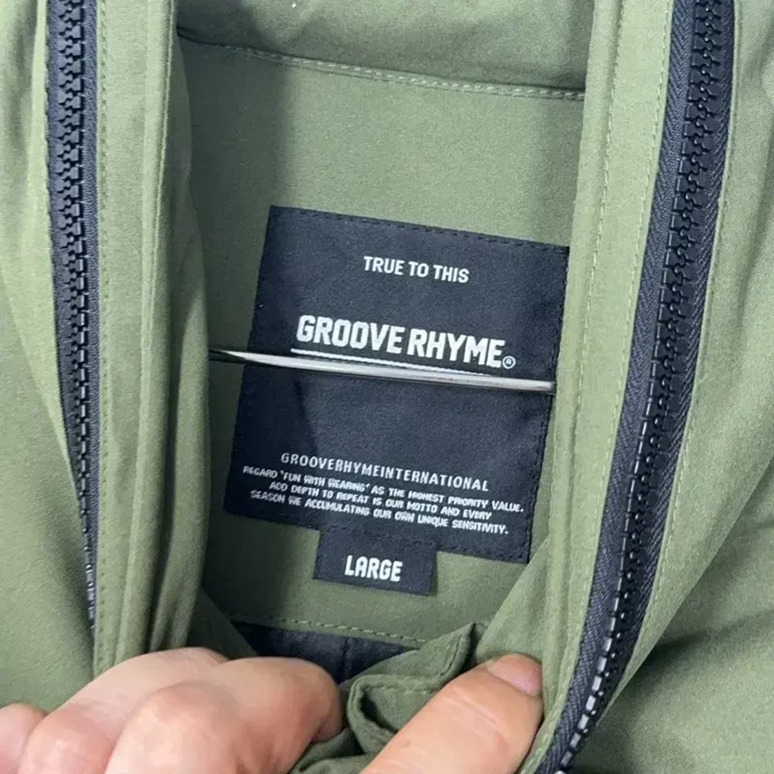 그루브라임 빈티지 카키 프린팅 야상 코트 L 상품이미지3