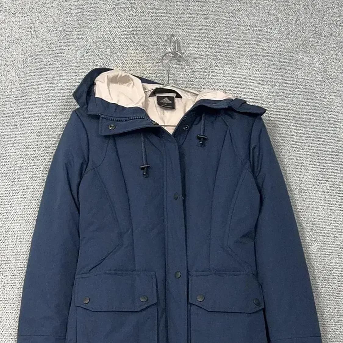 아디다스 네이비 로고 여성 캐주얼 포켓 롱 패딩 점퍼 85 상품이미지3