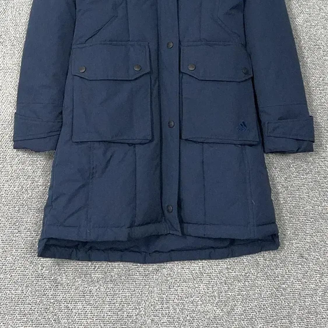 아디다스 네이비 로고 여성 캐주얼 포켓 롱 패딩 점퍼 85 상품이미지4
