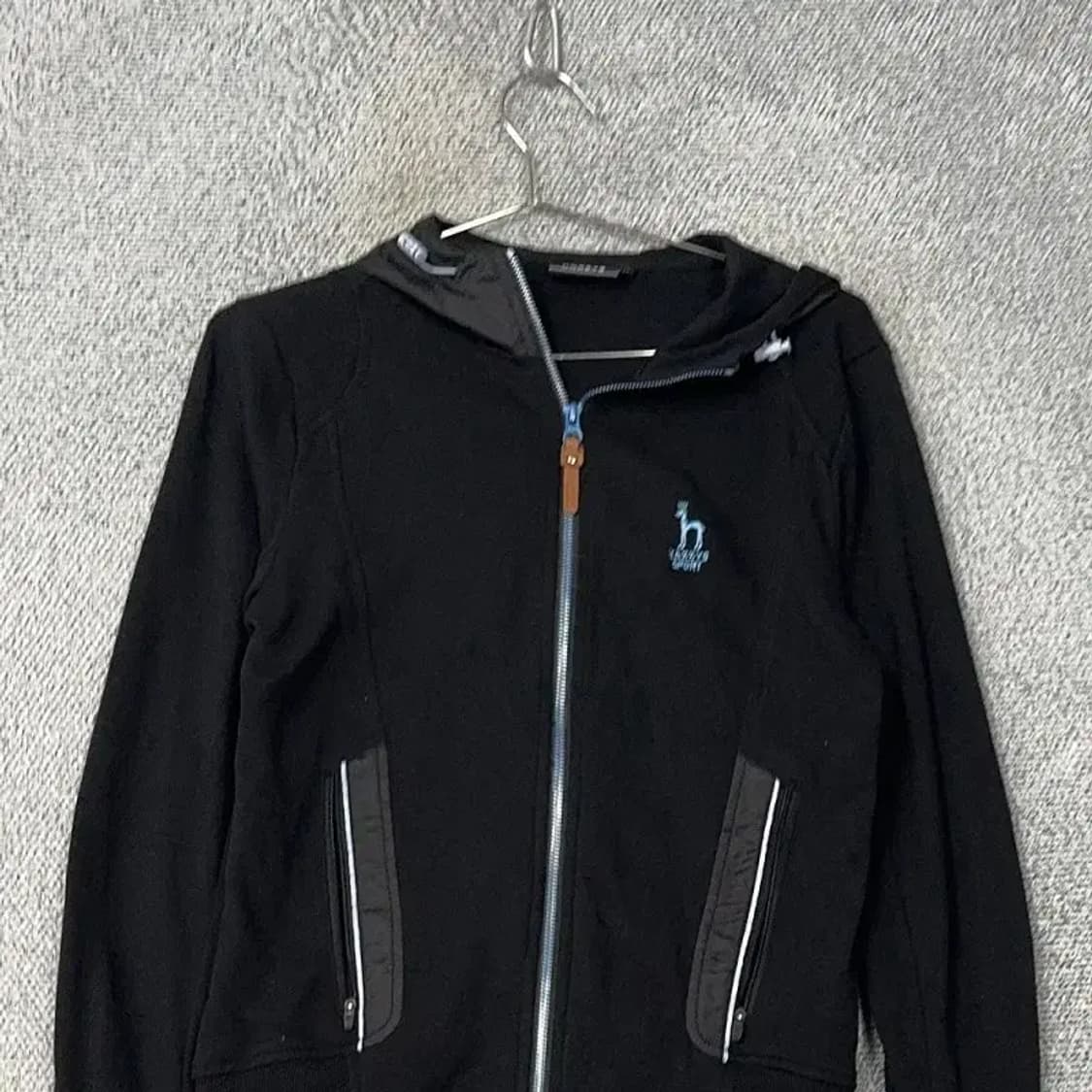 해지스 스포츠 로고 블랙 기능성 여성 후드집업 90 상품이미지3