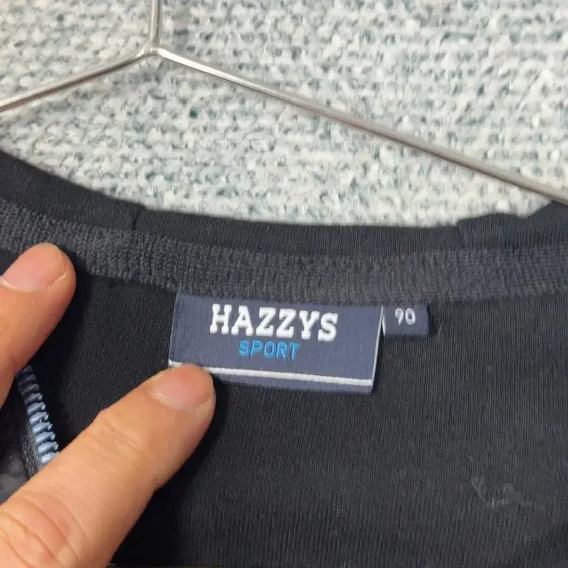 해지스 스포츠 로고 블랙 기능성 여성 후드집업 90 상품이미지5